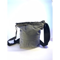 annsocreations jeans noir gris tissu noir blancs pièce unique confection française sangle réglable noire sympa originale