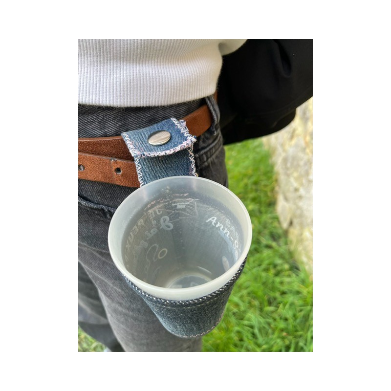 porte gobelet 25cl confection française issu du recyclage lavable réutilisable unique local personnalisable