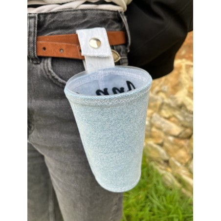 porte gobelet 50cl confection française issu du recyclage lavable réutilisable unique local personnalisable