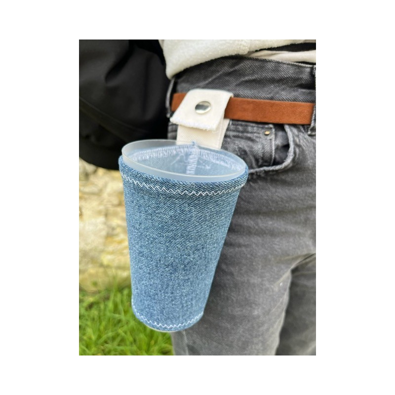 porte gobelet 50cl confection française issu du recyclage lavable réutilisable unique local personnalisable