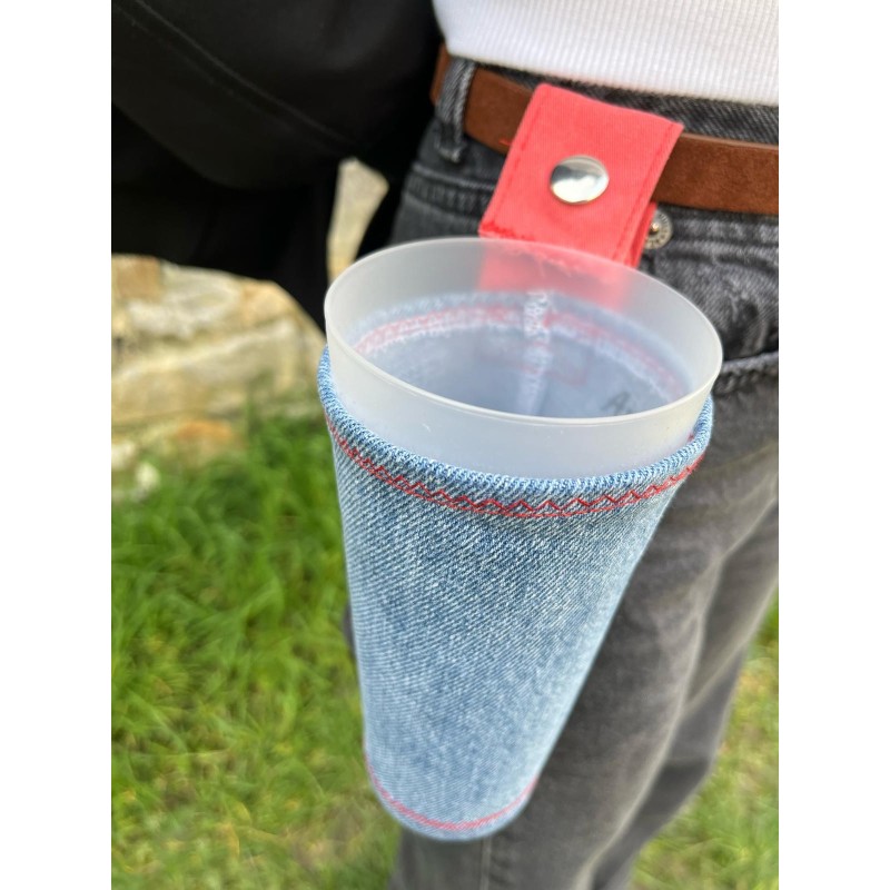 porte gobelet 50cl confection française issu du recyclage lavable réutilisable unique local personnalisable