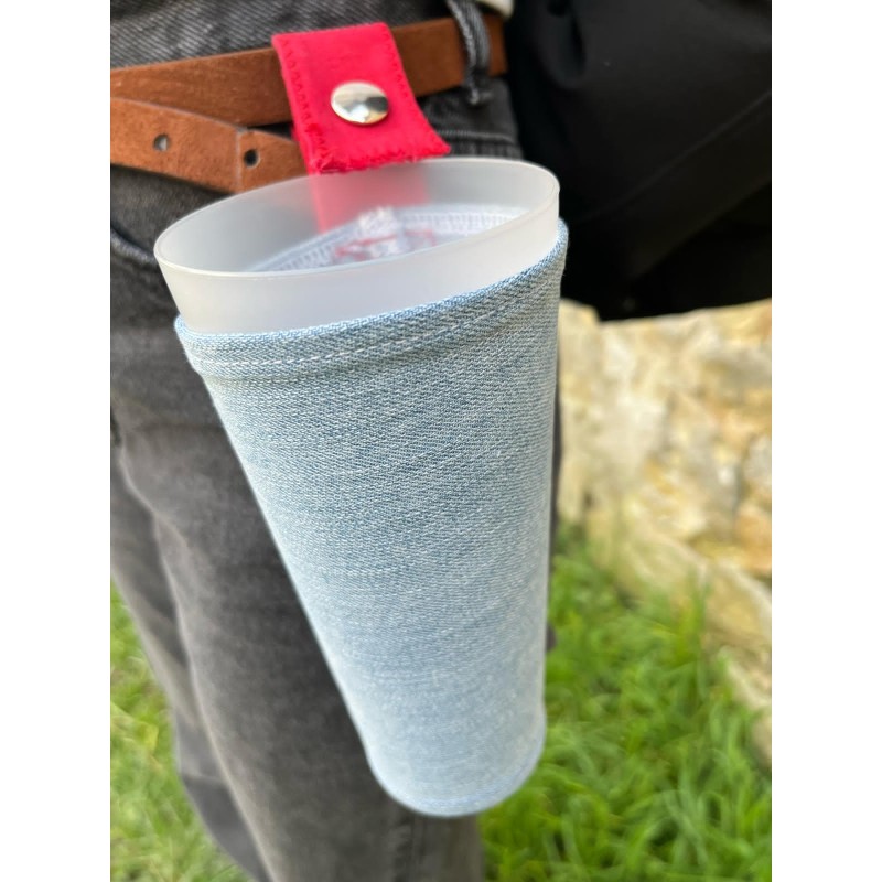 porte gobelet 50cl confection française issu du recyclage lavable réutilisable unique local personnalisable