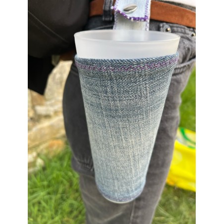 porte gobelet 50cl confection française issu du recyclage lavable réutilisable unique local personnalisable