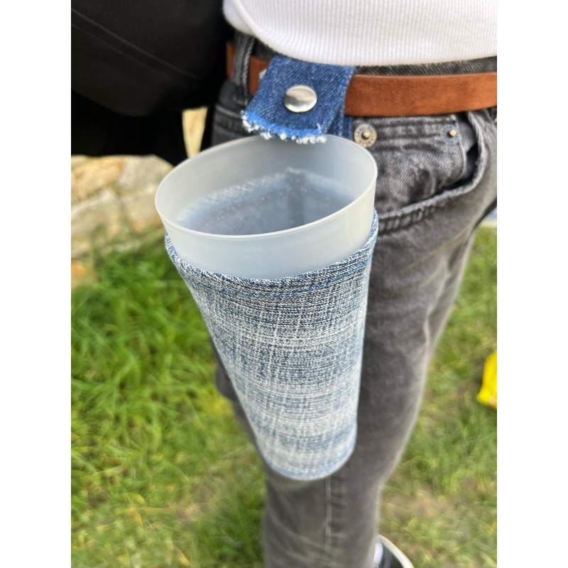 porte gobelet 50cl confection française issu du recyclage lavable réutilisable unique local personnalisable