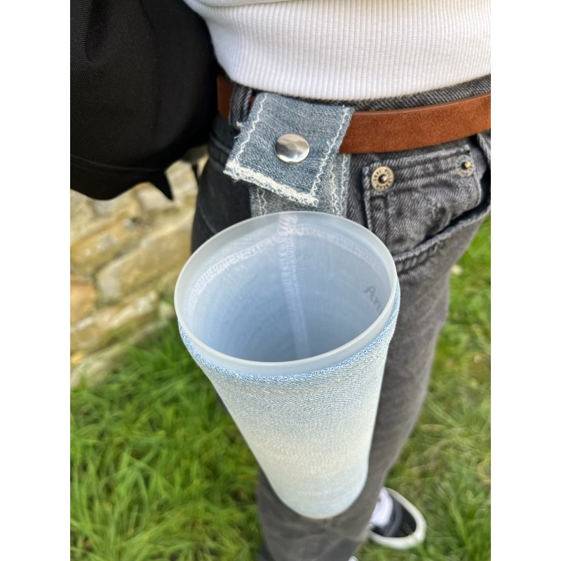 porte gobelet 50cl confection française issu du recyclage lavable réutilisable unique local personnalisable