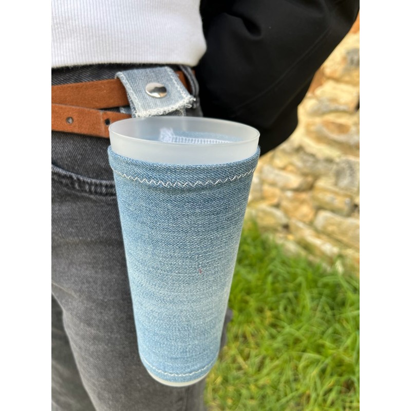 porte gobelet 50cl confection française issu du recyclage lavable réutilisable unique local personnalisable