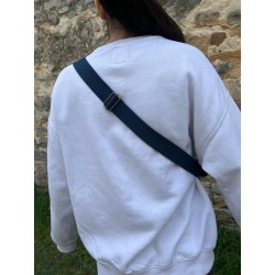 SAC BANANE ISSU DU RECYCLAGE EN JEANS TISSU FLEURI LOCAL CONFECTION FRANCAISE UNIQUE