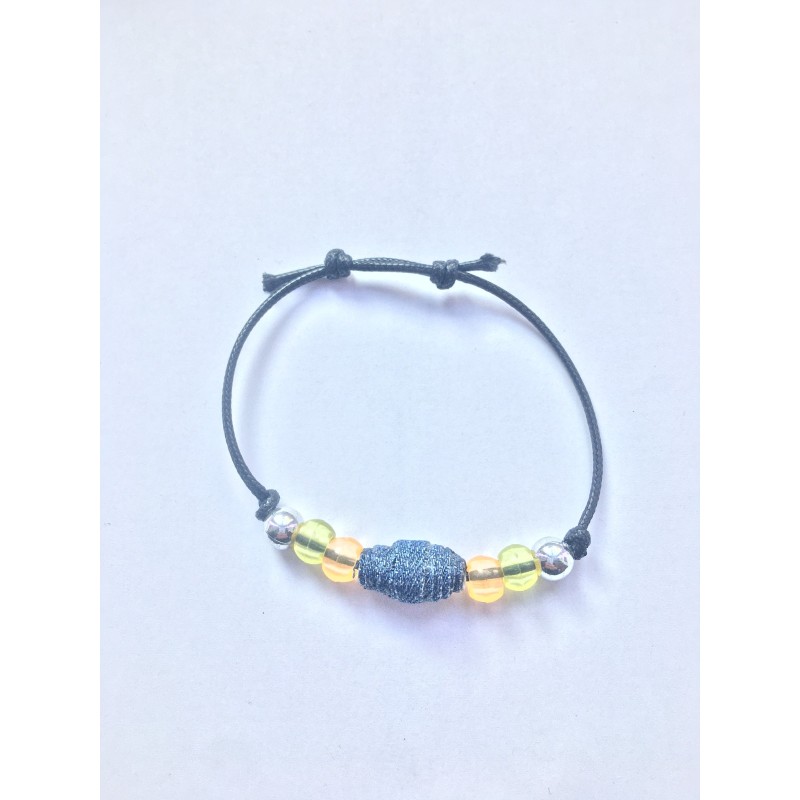 annsocreations.fr bracelet perle jeans pièce unique confection française recyclage original assortiment de perles forme matière