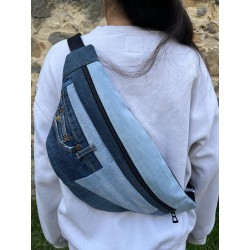 ANN-SO ANNSO SAC BANANE ISSU DU RECYCLAGE EN JEANS LOCAL CONFECTION FRANCAISE PIECE UNIQUE