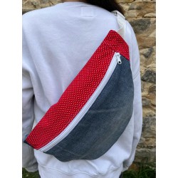 SAC BANANE ISSU DU RECYCLAGE EN JEANS LOCAL CONFECTION FRANCAISE PIECE UNIQUE