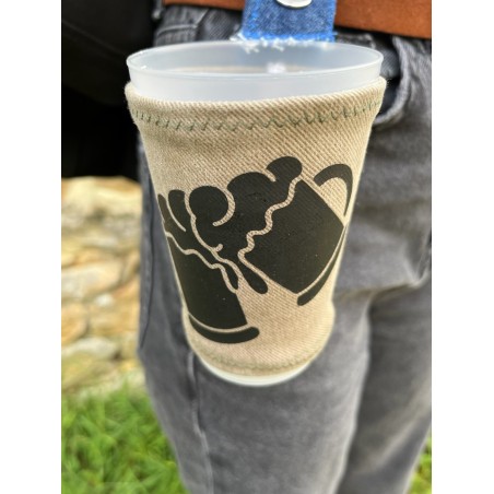 porte- gobelet porte-gobelet 25cl confection française issu du recyclage lavable réutilisable unique local personnalisable