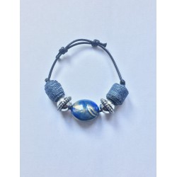annsocreations.fr bracelet perle jeans pièce unique confection française recyclage original assortiment de perles forme matière
