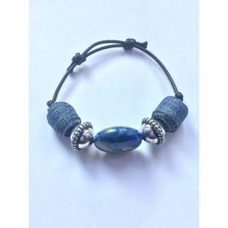 annsocreations.fr bracelet perle jeans pièce unique confection française recyclage original assortiment de perles forme matière