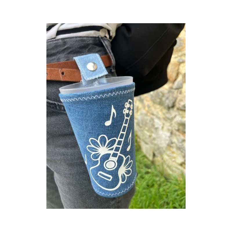 porte gobelet 50cl confection française issu du recyclage lavable réutilisable unique local personnalisable