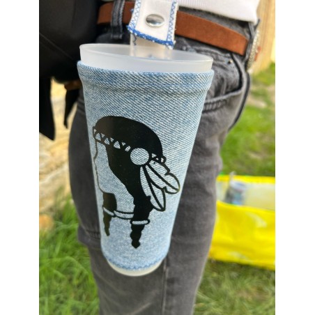 porte gobelet 50cl confection française issu du recyclage lavable réutilisable unique local personnalisable