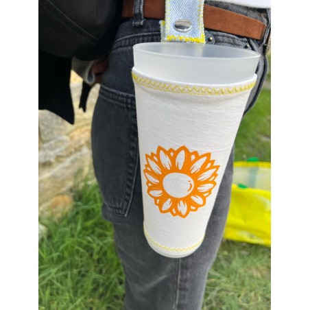 porte gobelet 50cl confection française issu du recyclage lavable réutilisable unique local personnalisable