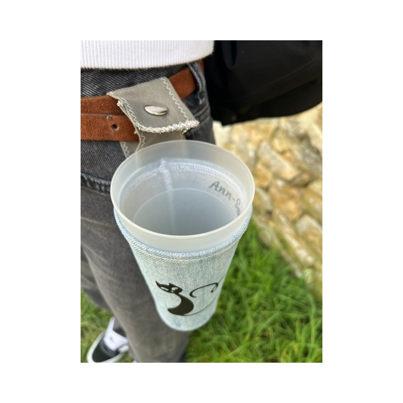 porte gobelet 50cl confection française issu du recyclage lavable réutilisable unique local personnalisable