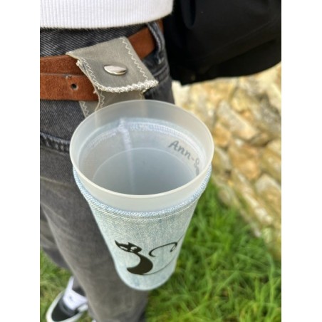 porte gobelet 50cl confection française issu du recyclage lavable réutilisable unique local personnalisable
