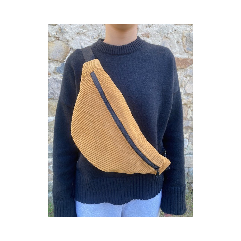 SAC BANANE MOUTARDE VELOUR LOCAL CONFECTION FRANCAISE UNIQUE SYMPA ANNSOCREATIONS.FR