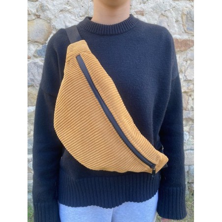 SAC BANANE MOUTARDE VELOUR LOCAL CONFECTION FRANCAISE UNIQUE SYMPA ANNSOCREATIONS.FR