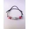 BRACELET UNIQUE SYMPA ROSE PERLE EN JEANS CONFECTIONNE EN FRANCE ANNSOCREATIONS.FR