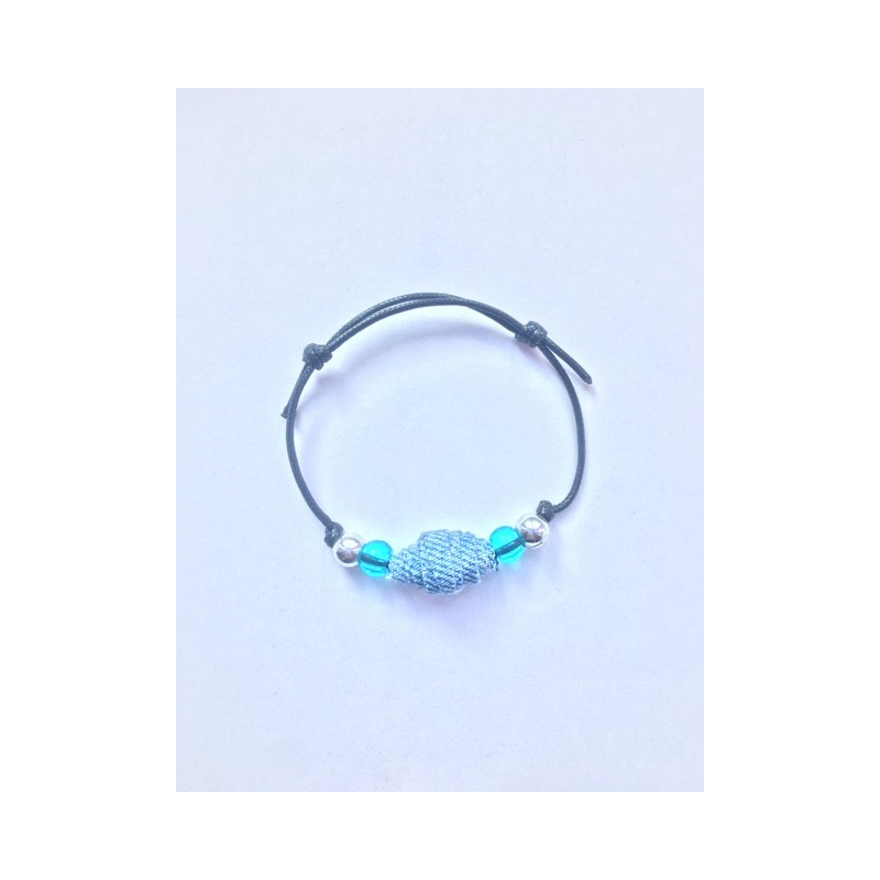 annsocreations.fr bracelet perle jeans pièce unique confection française recyclage original assortiment de perles forme matière