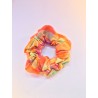 annsocreations.fr chouchou tissu MADRAS JAUNE ORANGE VERT pièce unique confection française recyclage original local
