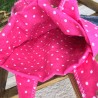 annsocreations.fr petit sac rose à pois blanc unique original recyclé local confection française jeans création originale sympa