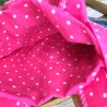 annsocreations.fr petit sac rose à pois blanc unique original recyclé local confection française jeans création originale sympa