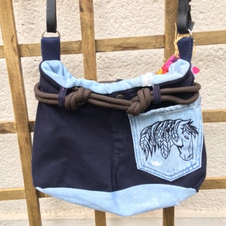 annsocreations.fr sac équitation pièce unique originale flocage cheval local confection française jeans pantalon équitation